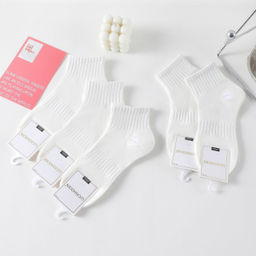 Носки LUCASHOCKN - короткие белые однотонные 10 шт в уп