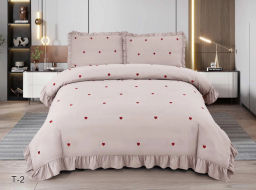 КПБ EFOR COTTONI с вышивкой "сердце" (Т-2), евро