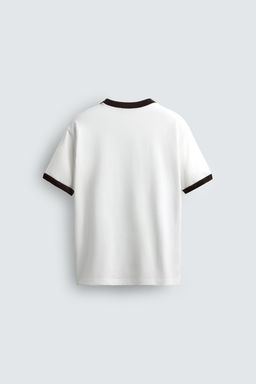 CONTRAST SLOGAN RIB T-SHIRT - Zara фото 8