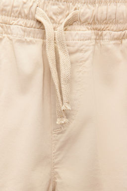 Bej Erkek Cocuk Beli Lastikli ve Baglamal? Dokuma Capri/Sort TKDSS24SR00001 - Trendyolmilla фото 4