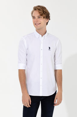 U. S. Polo Assn / Рубашка мужская белая Uzunkol Basic - U.s. polo assn фото 10