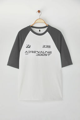 TRENDYOL MAN Siyah Oversize Fit %100 Pamuklu Bask?l? Tok Kumas T-shirt TMNSS24TS00139 - Trendyolmilla фото 2