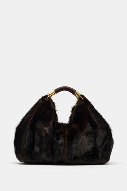 MAXI FAUX FUR BAG - Zara фото 9