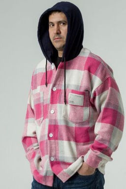 Рубашка утепленная,  толстовка c капюшоном оверсайз