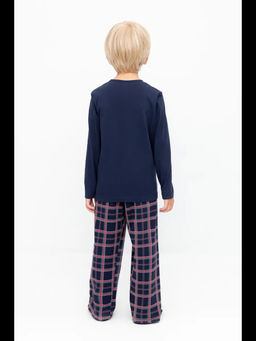 К 1600/глубокий синий,шотландская клетка пижама дет - Crockid фото 5
