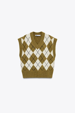 DIAMOND JACQUARD WAISTCOAT - Zara фото 7