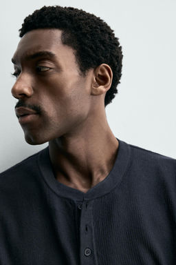 CAMISETA PUNTO CUELLO PANADERO / Marino oscuro - Zara фото 5