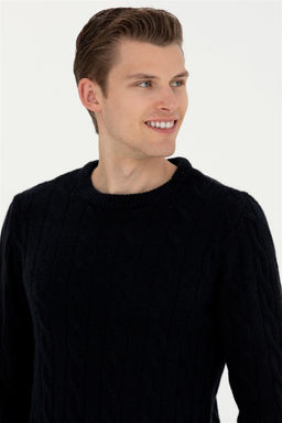 Мужской темно-синий меланжевый свитер - U.s. polo assn фото 9