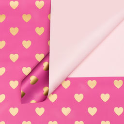 Цена за 20 шт. Пленка матовая для цветов Золотые сердца, розовый, 57?57 см 5% см