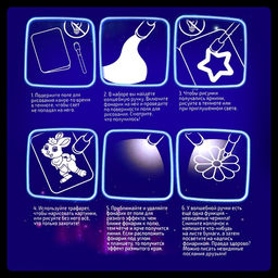 Набор для рисования светом Единорог, А5, ручка с фонариком и невидимыми чернилами