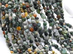 Бусины из агата индийского галтовка 5*6мм, 40см, 65 бусин Радуга камня