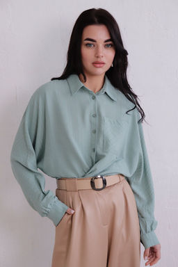 11163 Рубашка мятная из вискозы - Martichelli фото 7
