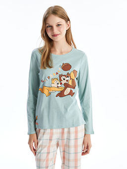 Bisiklet Yaka Chip and Dale Bask?l? Kad?n Pijama Tak?m? - Waikiki фото 2