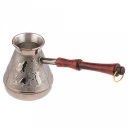 Турка медная 540мл "Кошки", д10см, h11,7см, s0,8мм, деревянная ручка (Россия)