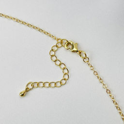 Колье на цепочке с Лунным камнем и подвеской "Кошка" 42 см +