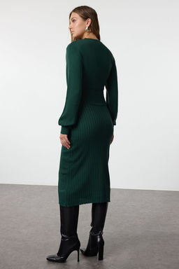 TRENDYOLMILLA Siyah Midi Triko A-Line Formda Elbise TWOAW25EL00023  фото 5