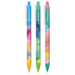 Ручка шар. автомат. Berlingo "Collision XS" (CBm_07S19) на масляной основе, синяя, 0.7мм, soft-touch корпус с рисунком, в ассорт.