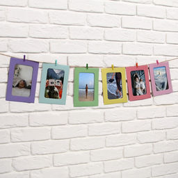 Фоторамки на прищепках «Цветные», 6 шт.