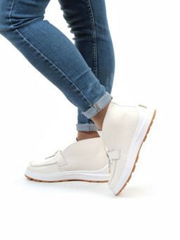 01-5281-2 WHITE Ботинки демисезонные женские (натуральная кожа, байка)