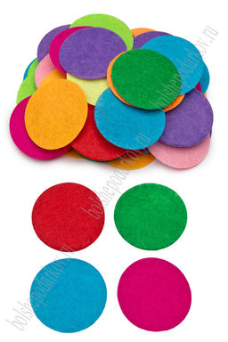 Фетровые кружочки 4 см (1000 шт) SF-709, ассорти