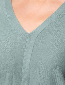 VILATTE / Джемпер фактурной вязки с проймой летучая мышь из хлопка с вискозой  фото 2