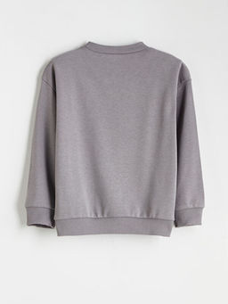 Yaz? Bask?l? Erkek ?ocuk Sweatshirt