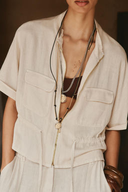 LINEN BLEND SAFARI SHIRT - Zara фото 10