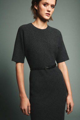 VESTIDO MIDI CINTUR?N / Gris - Zara фото 2