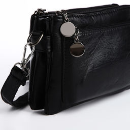 Сумка женская кросс-боди на молнии, 20.5×2×13 см, чёрная