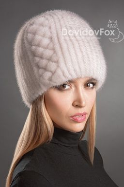 Шапка Сноп норка орнамент меланж