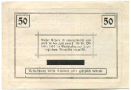 Банкнота 50 геллеров 1920 года Австрия Розенбург (нотгельд)