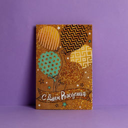 Цена за 10 шт. Открытка Золотые шары, 12 18 см