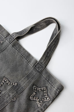 SHOPPER DENIM ESTRELLAS / Negro - Zara фото 3