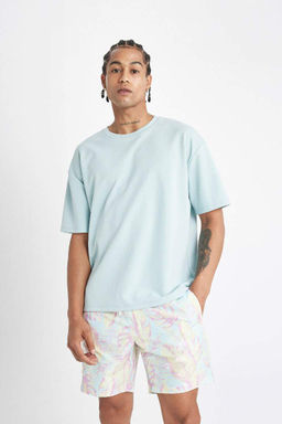 Короткие шорты для плавания стандартного кроя с рисунком - Defacto фото 3