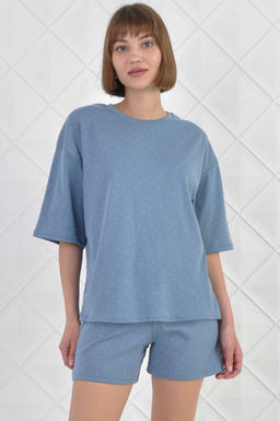 Арт. 9114 Пижама с шортами 42-50 (5 шт) Цвет:верх- грязно-голубой, низ- грязно-голубой - Калинка фото 2