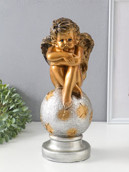 Фигура "Ангел на шаре" бронза, 38х15х14 см