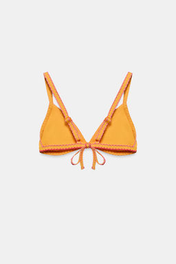 TOP BIKINI BORDADOS FLORES / Amarillo - Zara фото 8
