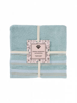 Набор махровых полотенец 50x90 голубой махровая ткань - Lucky фото 5