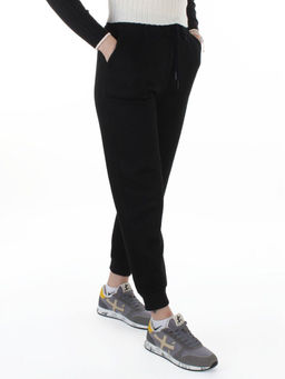 2830 BLACK Брюки спортивные утепленные женские (85% хлопок, 10% полиэстер, 5% спандекс)