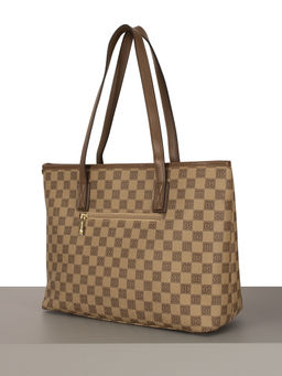 LАСCOMA сумка А567-шахматы-бежевый-коричневый эко кожа-канва - Laccoma фото 3