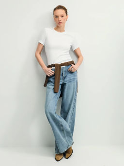 Базовая футболка в рубчик / Zarina фото 4