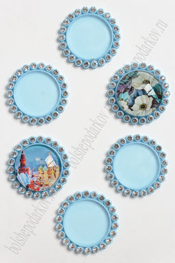 Крышечка-серединка со стразами (10 шт) SF-008, голубой №184