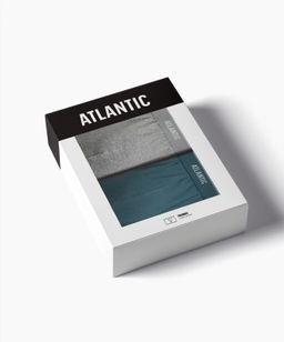 ATLANTIC 2RMH-011 Трусы шорты - набор (2 шт.) серый меланж + морской фото 6