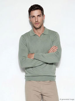 Polo Yaka Erkek Triko Kazak