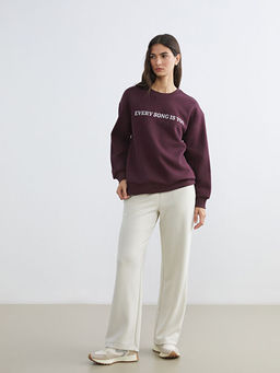 Bisiklet Yaka Ta?l? Kad?n Sweatshirt