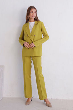 11725 Брюки со стрелками в цвете шартрез