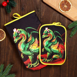 Набор Дракон, прихватка и рукавица, рис. 2