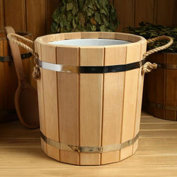 Запарник - ведро для бани и сауны, 15 л, липа, пластиковая вставка, «Добропаровъ»