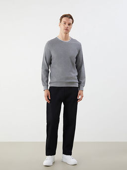 Bisiklet Yaka Uzun Kollu Erkek Sweatshirt