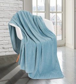 Покрывало-плед Незабудка фланель-жаккард 150*200 см.